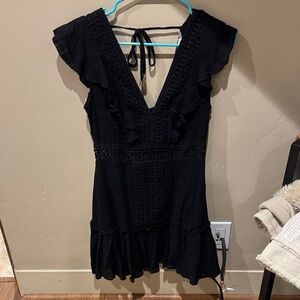 Miami Black Ruffled Mini Dress